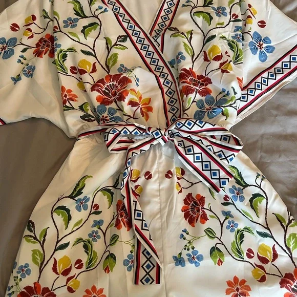 Cupshe Floral Embroidered Jumpsuit - White, Red, Blue, Green - Picture 2 of 8